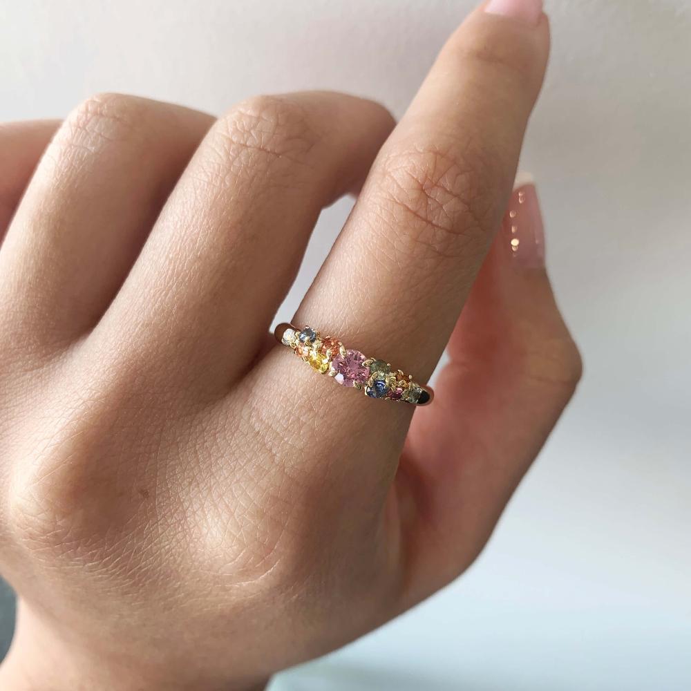 9ct Yellow Gold Multi Coloured Australian Sapphire Ring – My