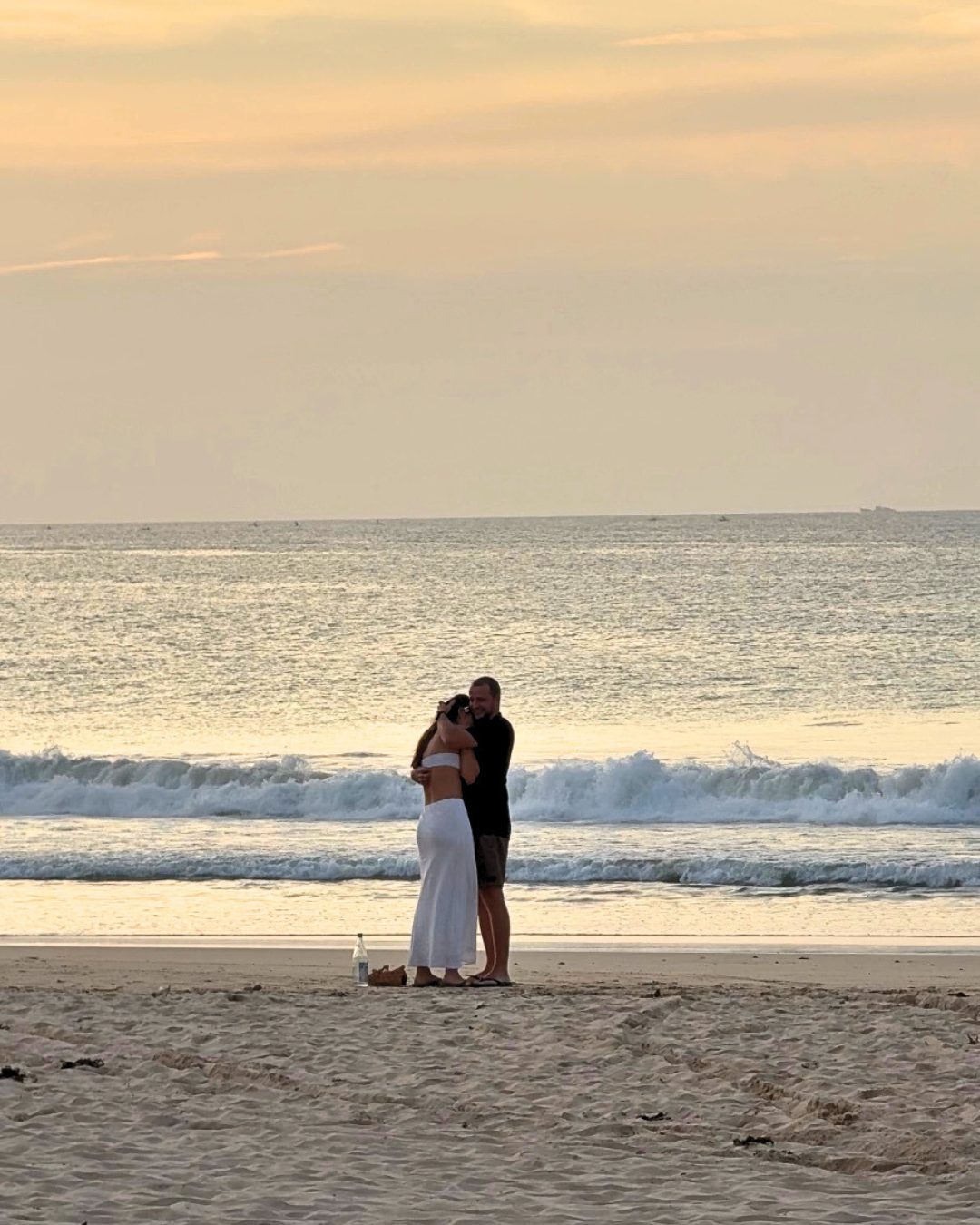Pat and Ruby proposal moment on the beach