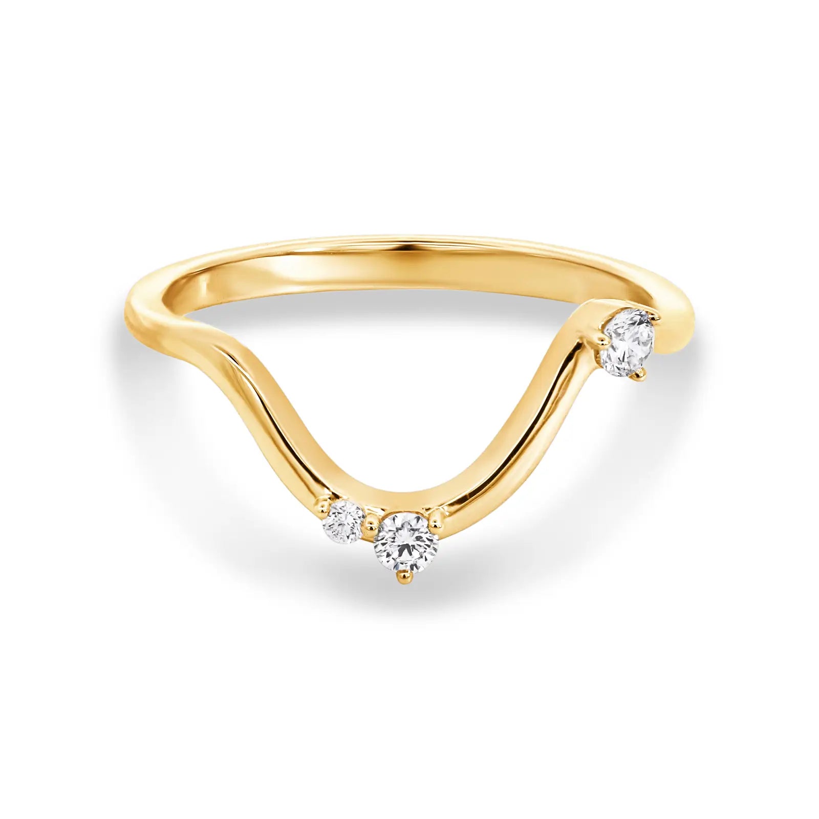 0.13ct Curved Lab Grown Diamond Ring