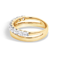 0.97ct Lab Grown Diamond And Polished Spilt Band Ring