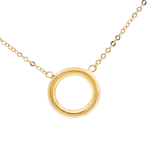 9ct Yellow Gold Open Circle Necklace - alternate view