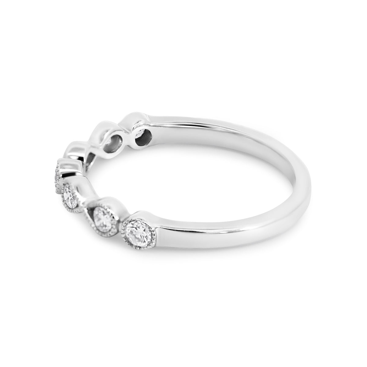 9ct White Gold Infinity Diamond Set Wedding Ring