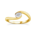 9ct Yellow Gold Oval Tension Set Lab Grown Diamond Dress Ring