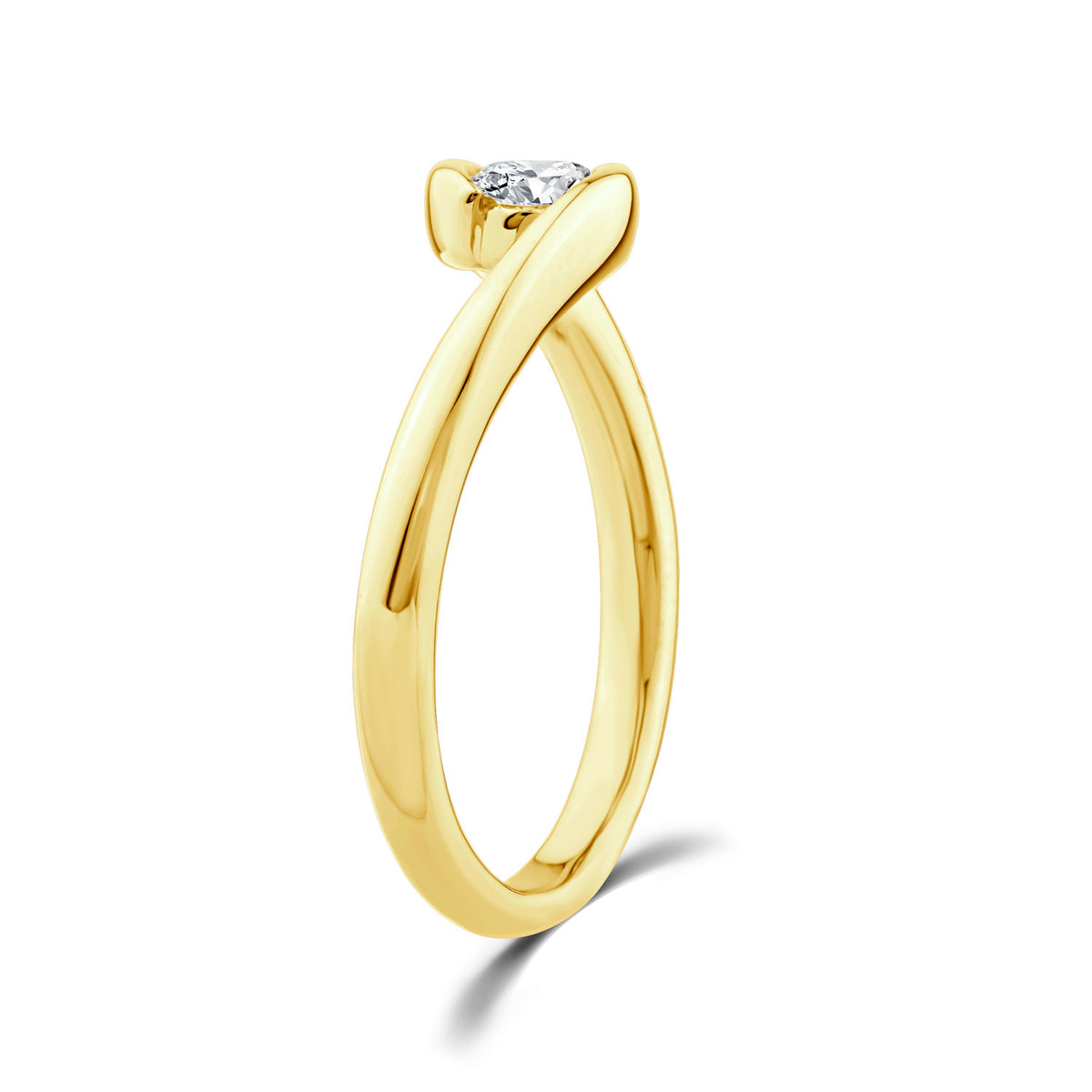9ct Yellow Gold Oval Tension Set Lab Grown Diamond Dress Ring