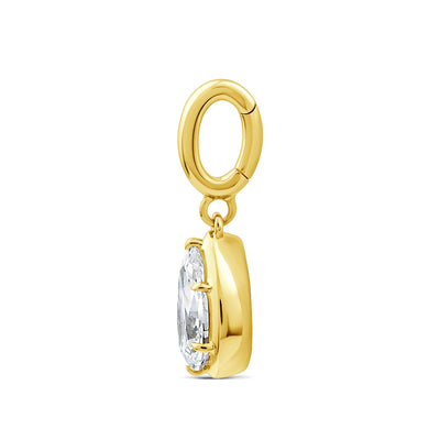 9ct Yellow Gold Pear Lab Grown Diamond Enhancer - alternate