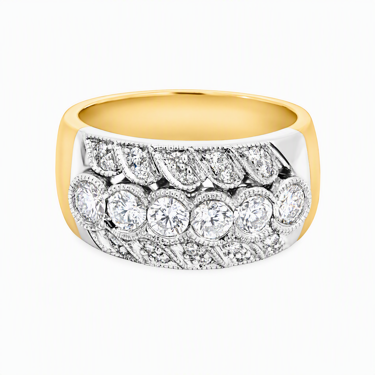 18ct Yellow Gold 1.04ct Natural Diamond Dress Ring