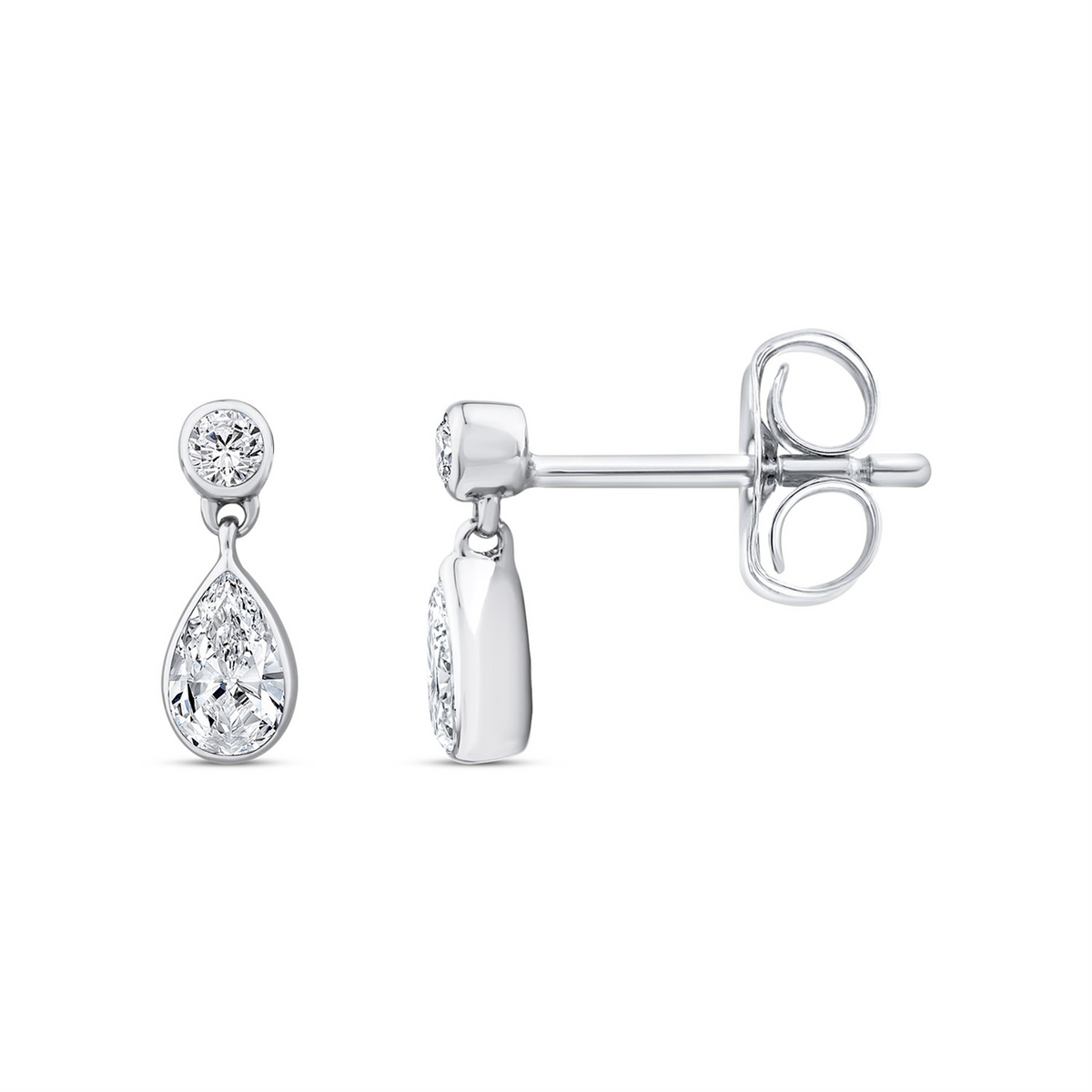 9ct White Gold Lab Grown Diamond Drop Earrings