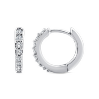 9ct White Gold 8mm Lab Grown Diamond Huggie Earrings