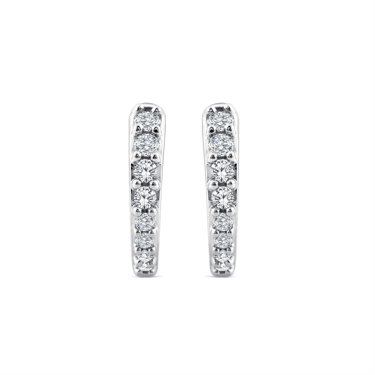 9ct White Gold 8mm Lab Grown Diamond Huggie Earrings