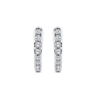 9ct White Gold 8mm Lab Grown Diamond Huggie Earrings