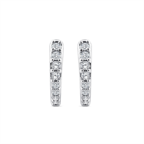 9ct White Gold 8mm Lab Grown Diamond Huggie Earrings - alternate view