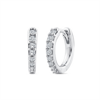 9ct White Gold 8mm Lab Grown Diamond Huggie Earrings