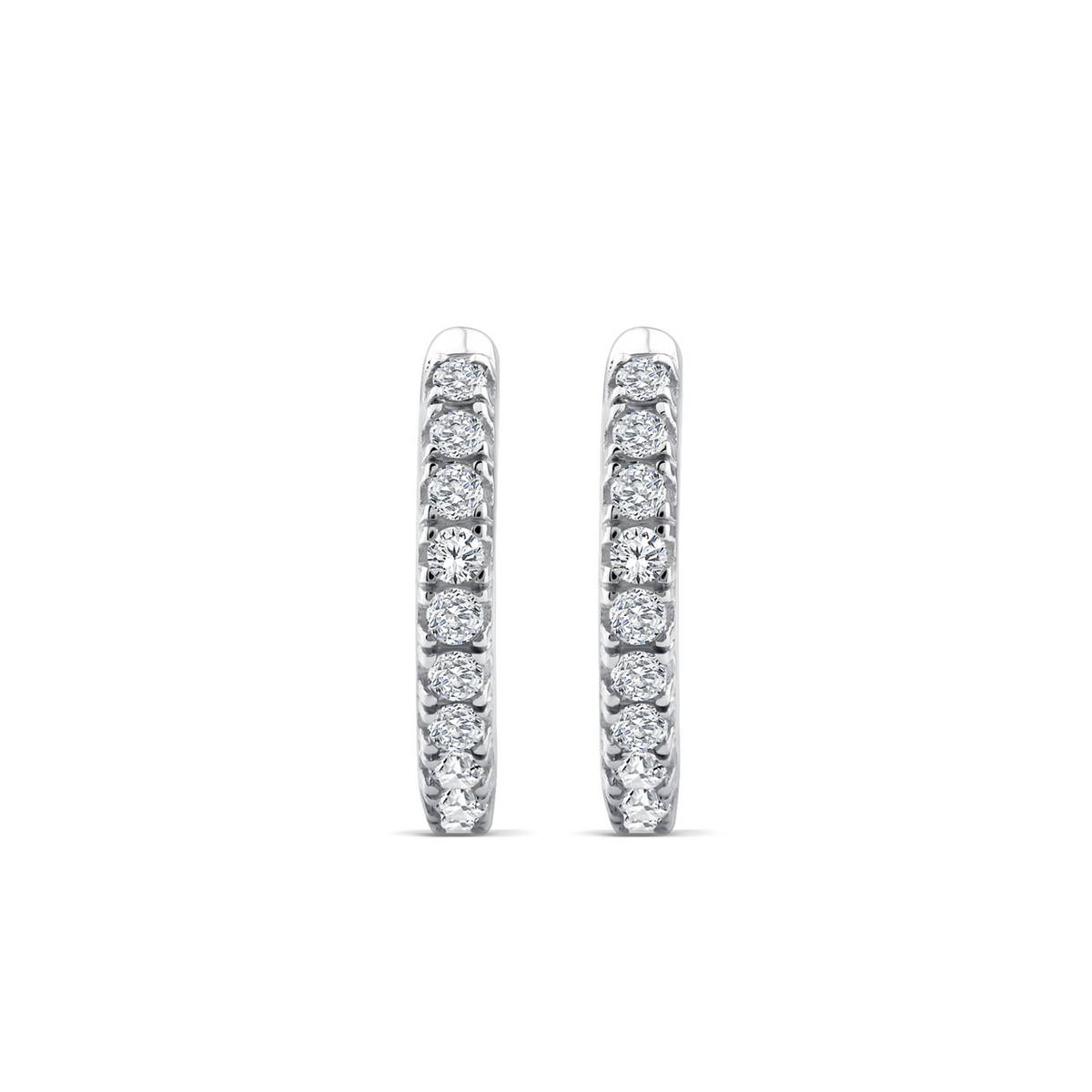 9ct White Gold Small Lab Grown Diamond Huggie Earrings