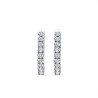 9ct White Gold Small Lab Grown Diamond Huggie Earrings