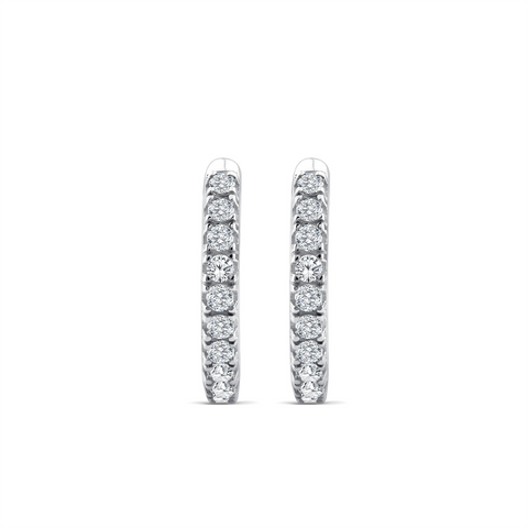 9ct White Gold Small Lab Grown Diamond Huggie Earrings - alternate view