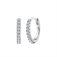 9ct White Gold Small Lab Grown Diamond Huggie Earrings