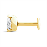 9ct Yellow Gold Single Pear Lab Grown Diamond Stud Earring