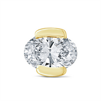9ct Yellow Gold Single Oval Lab Grown Diamond Stud Earring