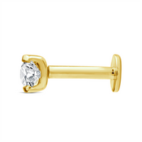 9ct Yellow Gold Single Oval Lab Grown Diamond Stud Earring