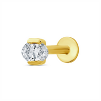 9ct Yellow Gold Single Oval Lab Grown Diamond Stud Earring