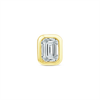 9ct Yellow Gold Single Emerald Shape Lab Grown Diamond Stud Earring