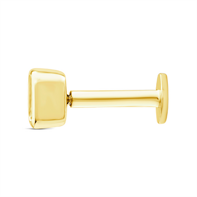9ct Yellow Gold Single Rectangular Lab Grown Diamond Stud Earring - alternate