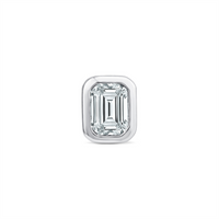 9ct White Gold Single Emerald Lab Grown Diamond Stud Earring