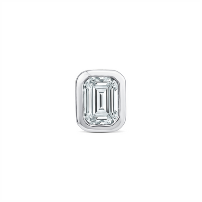 9ct White Gold Single Emerald Lab Grown Diamond Stud Earring