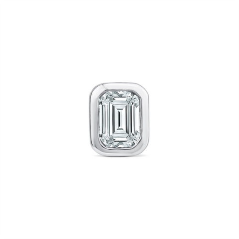 9ct White Gold Single Emerald Lab Grown Diamond Stud Earring