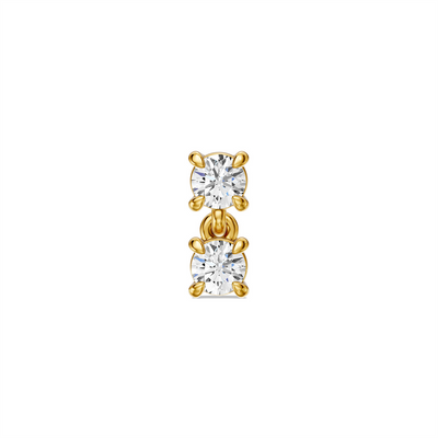 9ct Yellow Gold Single Lab Grown Diamond Dangle Earring