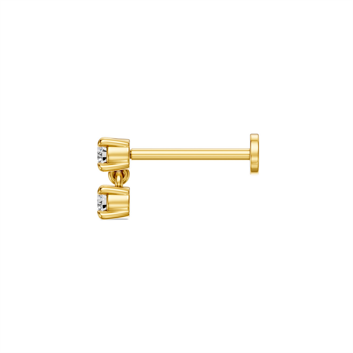 9ct Yellow Gold Single Lab Grown Diamond Dangle Earring