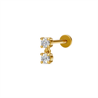 9ct Yellow Gold Single Lab Grown Diamond Dangle Earring