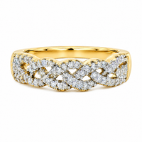 9ct Yellow Gold Diamond Set Intertwined Ring