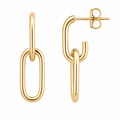 9ct Yellow Gold Double Paperclip Drop Stud Earrings