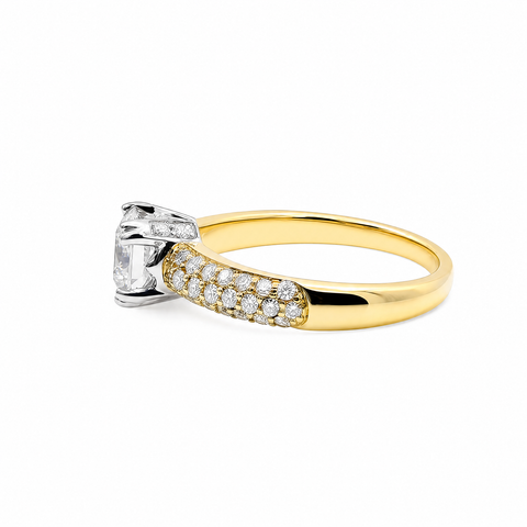 18ct Yellow & White Gold Natural Diamond Engagement Ring - alternate view