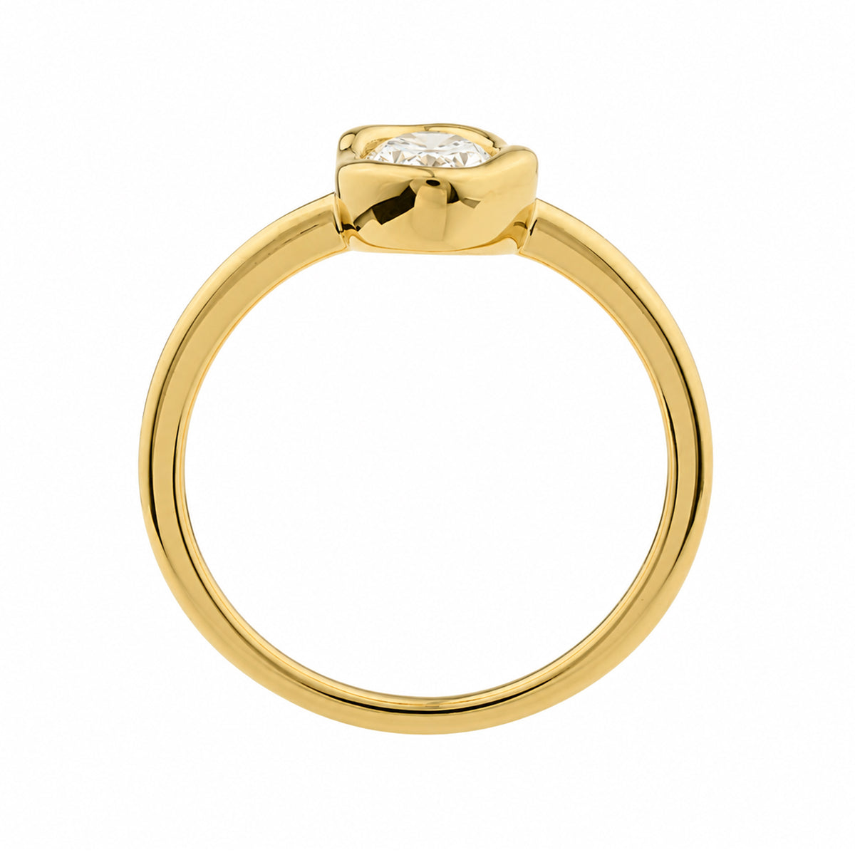 Gold Vermeil 22ct Organic Lab Grown Diamond Ring