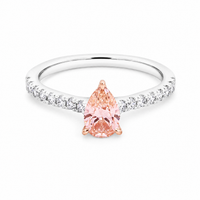 0.77ct Peach Pear Lab Grown Diamond Engagement Ring