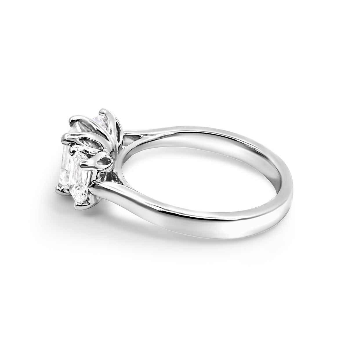 The Elody | 2.07ct Emerald Lab Grown Diamond Trilogy Ring