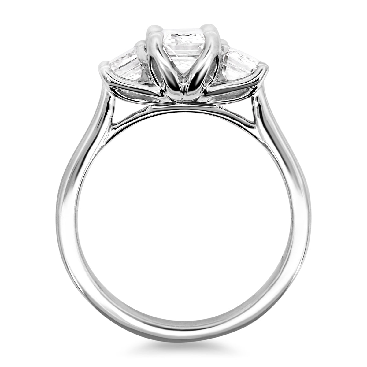 The Elody | 2.07ct Emerald Lab Grown Diamond Trilogy Ring
