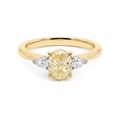 The Alexandra | 1.35ct Oval Natural Mined Yellow Trilogy Engagement Ring