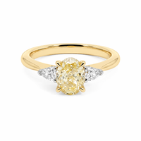 The Alexandra | 1.35ct Oval Natural Mined Yellow Trilogy Engagement Ring