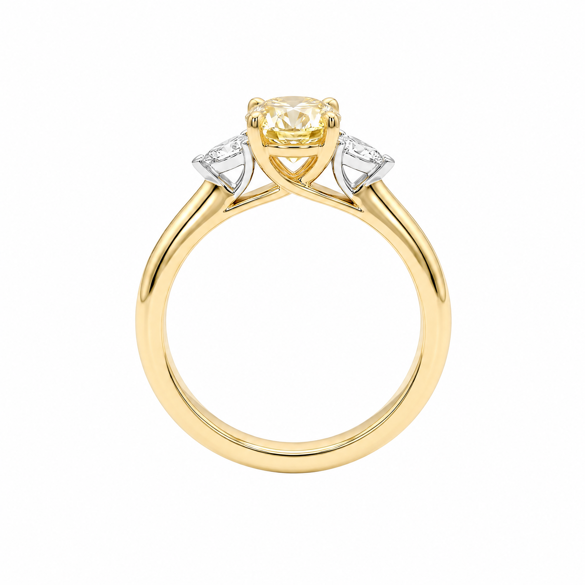 The Alexandra | 1.35ct Oval Natural Mined Yellow Trilogy Engagement Ring