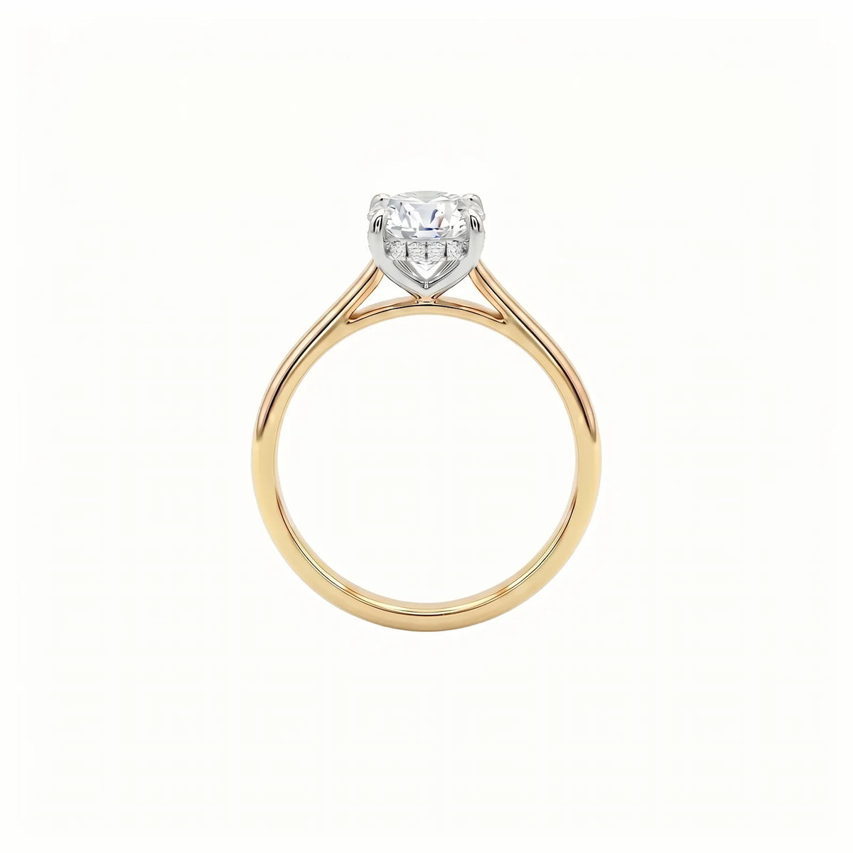 1.05ct Round Lab Grown Diamond Engagement Ring With Hidden Halo