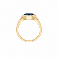 9ct Yellow Gold London Blue Topaz & Lab Grown Diamond Ring