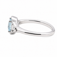 9ct White Gold Aquamarine & Lab Grown Diamond Dress Ring