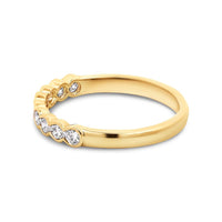 18ct Yellow Gold Bezel Set Lab Grown Diamond Wedding Ring