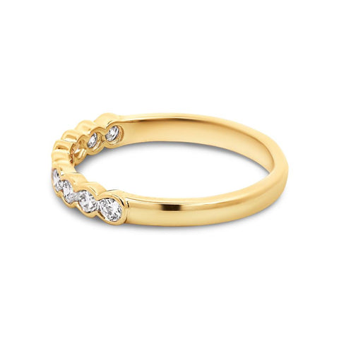 18ct Yellow Gold Bezel Set Lab Grown Diamond Wedding Ring - alternate view
