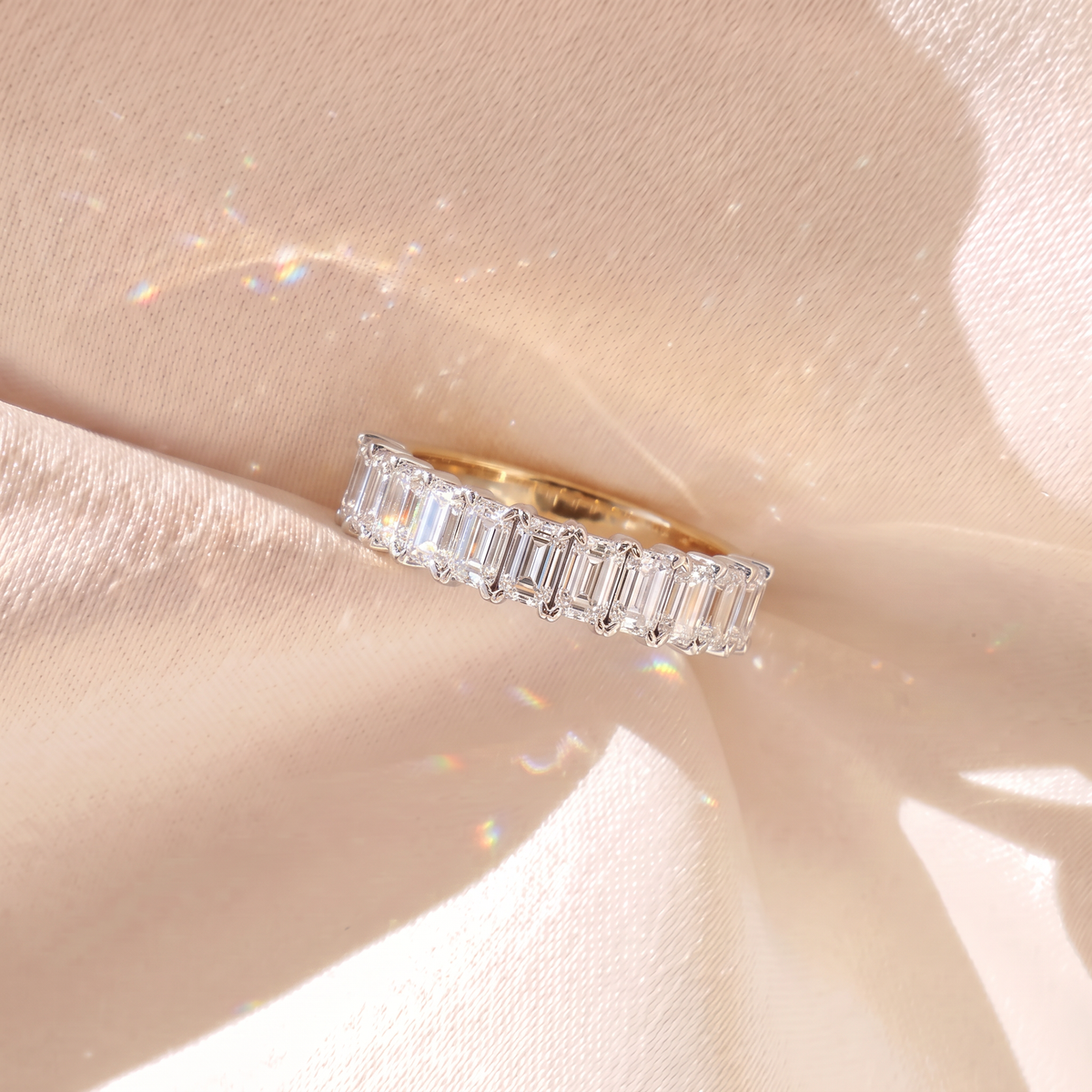 18ct Two Tone Lab Grown Diamond Wedding Ring