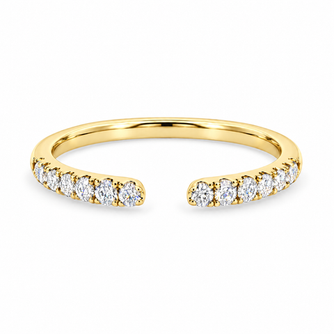 9ct Yellow Gold Lab Grown Diamond Open Ring