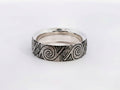 Men's Sterling Silver Tribal Pattern Wedding Ring